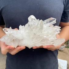 2.7lb Natural Clear White Quartz Crystal Cluster Rough Healing Specimen picture