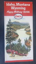 1965 Idaho Montana Wyoming  road map Enco oil gas Lake Coeur d'Aleine cover picture