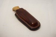 handmade buck 110 custom leather sheath dark brown, waxed, Sheath Only picture