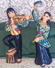 Vintage Ceramic Arts Studio Madison WI Gypsies Figurine Pair Betty Harrington picture