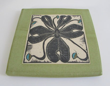 Kathleen Koltes  Santa Fe  New Mexico Studio Art Pottery Floral Trivet Tile 8
