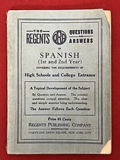 The Regents Questions and Answers in Spanish (1st & 2nd year) 1928 - Softcover picture