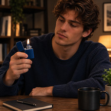 Zippo Lighter – Classic Navy Blue Matte picture