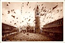 Vintage Real photo Postcard - VENEZIA PIAZZA SAN. MARCO PICCIONI picture