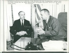 1963 Prime Minister Sir Alec Douglas Home & Pres Johnson Politics Wirephoto 7x9 picture