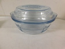 Fire King Philbe Casserole Set Sapphire Blue Handled Baker & Lid picture