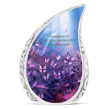 Purple Butterfly Cremation Containers 10 inch - Delicate Goodbye picture