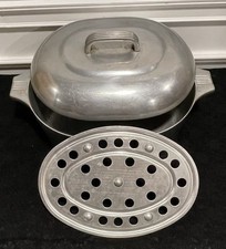 Vtg MAGNALITE GHC Cast Aluminum Large 8 Qt Dutch Roaster w/ Trivet & Lid picture