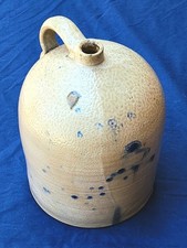Antique Primitive 19th-Century Stoneware Crock Jug Turkey Dropping Tobacco Spit picture