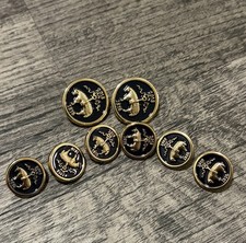 Brooks Brothers 1818 Golden Fleece Gold-Tone Button Replacement 2 FRONT 6 CUFF   picture