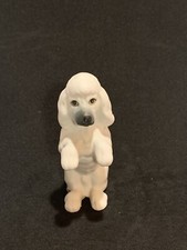 Vintage Lefton Bone China Poodle Figurine 3” With Red Foil Sticker picture