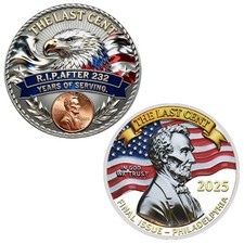 Final Cent Tribute Anniversary Challenge Coin Commemorative Penny 1-pc E picture