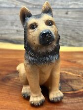 Vintage Resin Brown & Black German Shepard Dog Figurine Preowned picture