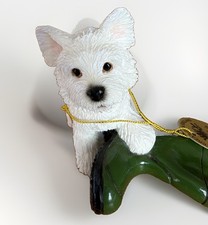 Collectible vintage resin Walkies West Highland White Terrier Westie puppy boot picture