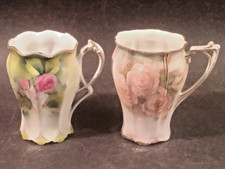 Antique RS Prussia Porcelaine Teacups Floral with Gold Trim Highlights c.1905+ picture