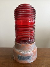 Vintage Crouse Hinds Airport Runway Light w/ Red Pyrex Glass Globe Westinghouse picture