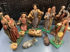 Vtg MCM Italian Cartapesta Nativity Set 10pc Fratelli Colella Made in It ds17 picture