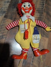 Vintage 1978 McDonald's Hasbro Ronald McDonald Doll w/Whistle & Grimace picture