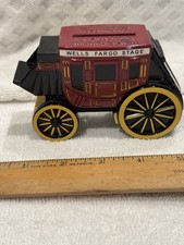 Wells Fargo Stagecoach Cast Iron Bank Metal Carriage Paperweight 2 Keys Diecast picture
