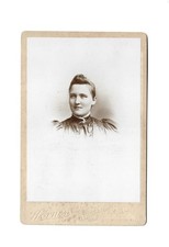 WOMAN PHOTO CABINET CARD ~ HORNER, BOSTON, MASS. ~ Advertising Back picture