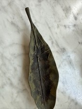 Antique American Mastercraft Lee Brass Tobacco Leaf Trinket Dish Ashtray Stamped picture