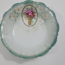 Vintage Celebrate Germany Registered Bowl Basket of Roses 91522-1Tclo picture