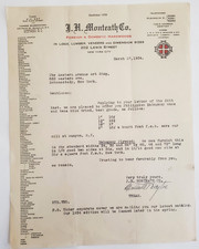 1934 Letter, J.H. Monteath Co, Hardwoods, 202 Lewis St., New York City picture