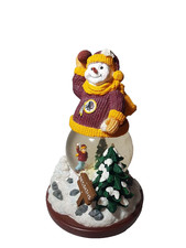 Washington Redskins Snowfight Snowman Snow Globe Limited Edition Excellent picture
