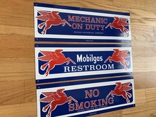 Mobil oil Mobiloil pegasus Restroom Mechanic No Smoking Combo Mobilgas picture