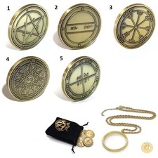 5 Pentacles of Mercury Coin Set - Communication & Knowledge Seals with 72 Names picture