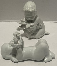 VTG B&G Kjobenhavn DENMARK 2314 & 2266 SEA GIRL AND BOY Figurines (R) picture
