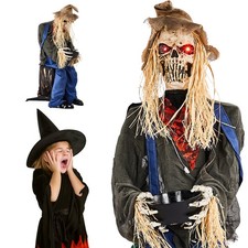4.5FT Halloween Scarecrow Sitting Scary Lighted for In/Outdoor Holiday Decor picture