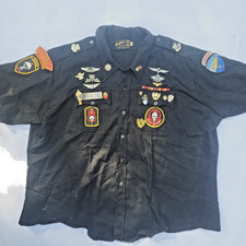 Vintage 1980s WD Naylor Phantom Division PMRS Soldier of Fortune Patch Shirt picture