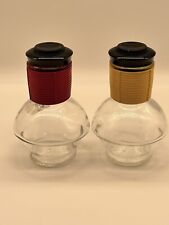 Vintage Pair Of Red And Yellow McKee Hottle Hot Beverage Carafes By Glasbake picture