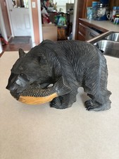Ainu Bear Vintage Wood Carved Sculpture Hokkaido, Japan picture