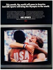 PRINT AD, 1984 ABC Sports 1984 Olympic Summer Games American Athletes Hug TV picture