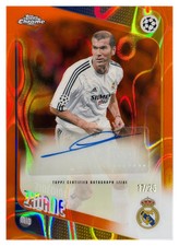 Zinedine Zidane 2025/26 Topps Chrome UEFA Orange Lava Auto #CLA-ZZ /25 picture