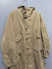 Vintage 50s US Army M-47 Olive Green Cotton Field Parka Medium Korean War M47 picture