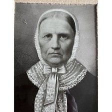 Antique 1900s Ephemera Print Self Standing Cardboard Frame Quaker Gypsy Grandma picture