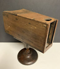Early Antique Stereoscope Stereoviewer Wood Wooden Tabletop Cabinet Viewer picture