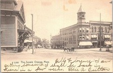 Lithograph Orange MA Street Scene on the Square 1906 picture