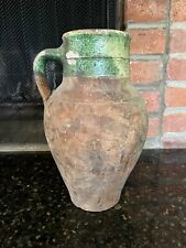 TURKISH POTTERY AUTHENTIC JUG - JAR GLAZED WITH GREEN picture