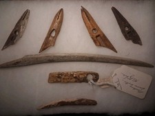 Inuit Eskimo Alaska Collection Foreshafts Specimans Authentic Bone Artifacts picture
