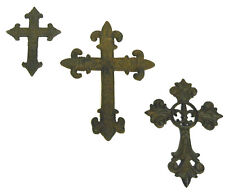 3pc Cast Iron Crosses wall hanging collection decor Gothic medieval Crosset1 picture
