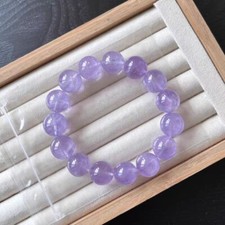 Natural Purple lavender   Amethyst Gemstone Round Beads Bracelet  12mm picture