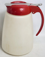 Vintage Red Dripcut Beehive Syrup Honey Dispenser Pitcher - Made in USA picture