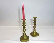 VINTAGE MINIATURE CANDLE STICK HOLDERS SOLID BRASS 4