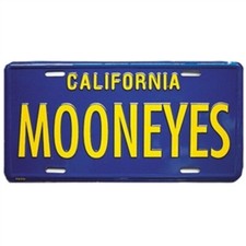 MOONEYES    METAL EMBOSSED  STANDARD US SIZE  BLUE picture