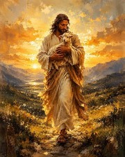 Jesus Christ Good Shepherd Canvas Print 16x20 Christian Wall Art Decor Unframed picture