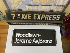 NY NYC VINTAGE SUBWAY ROLL SIGN WOODLAWN JEROME AVENUE BRONX RIVER CEMETERY IRT picture